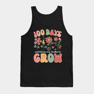 100 Days Growing Boho Flowers Teacher 100th Day of School Tank Top